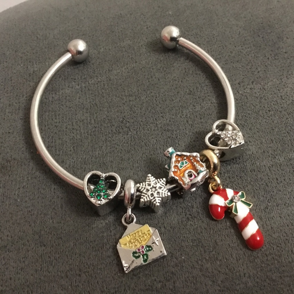 Silver Christmas Charm Bracelet